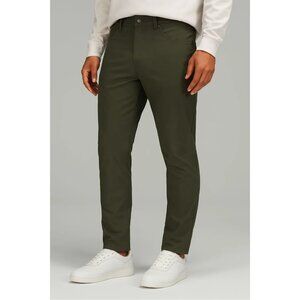 Lululemon ABC Slim-Fit Pants Warpstreme Olive Green 35" Waist Mens Stretchy